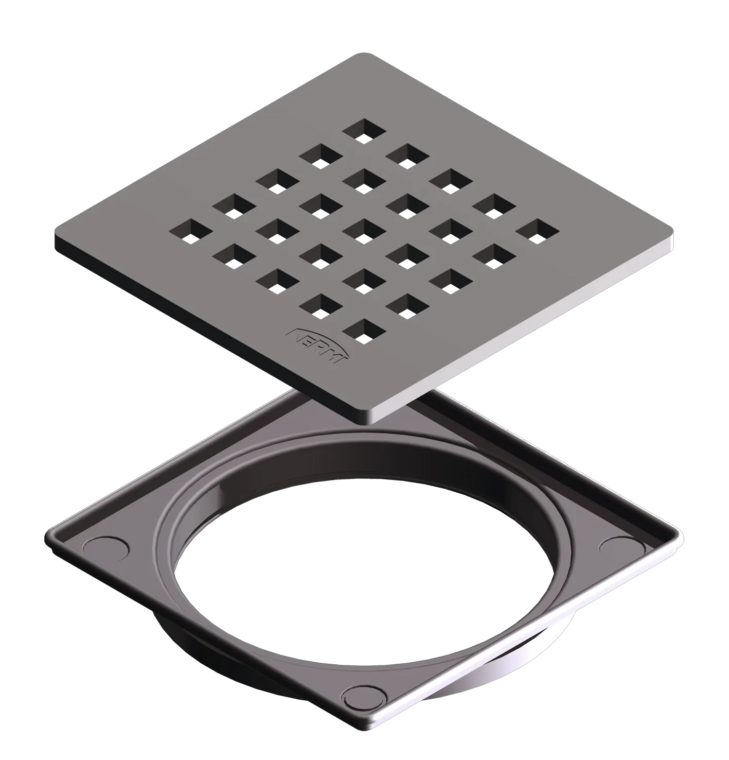 POINT Ablaufabdeckung Exklusiv 1, Länge 115 mm Breite 115 mm, für POINT Ablauf