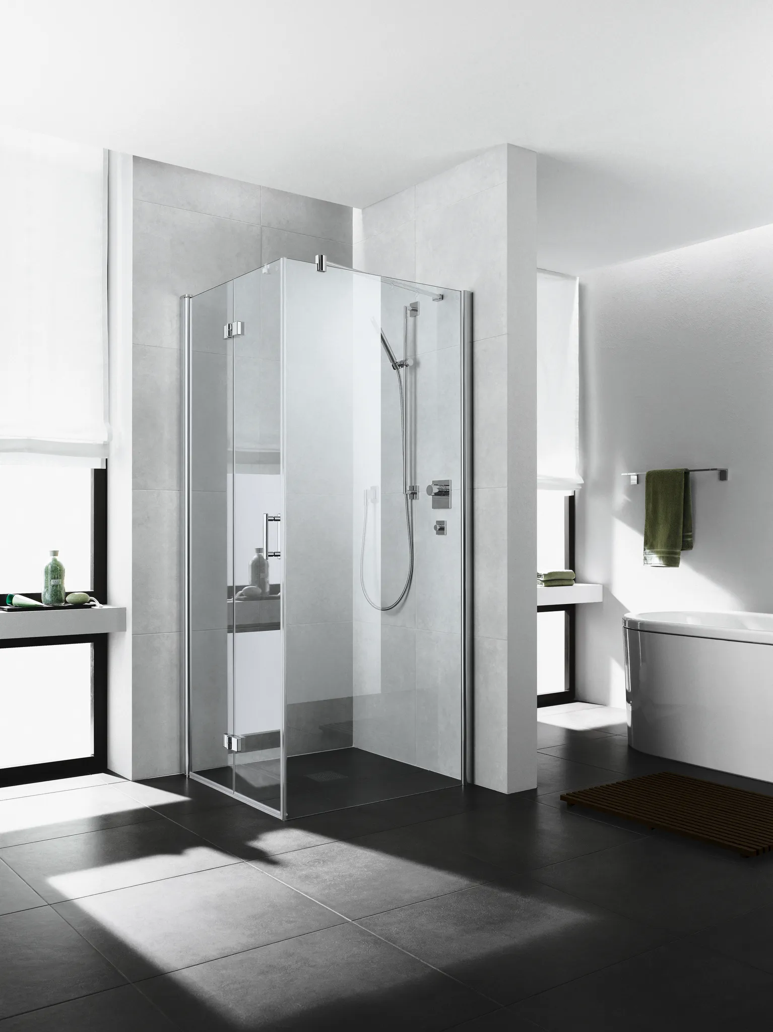 Kermi Seitenwand Seitenwand für Ecke „Diga“ Glas Klar, BV: 680 - 700 mm GAK: 665 - 685 mm WE: 690 - 710 mm H: 1850 mm