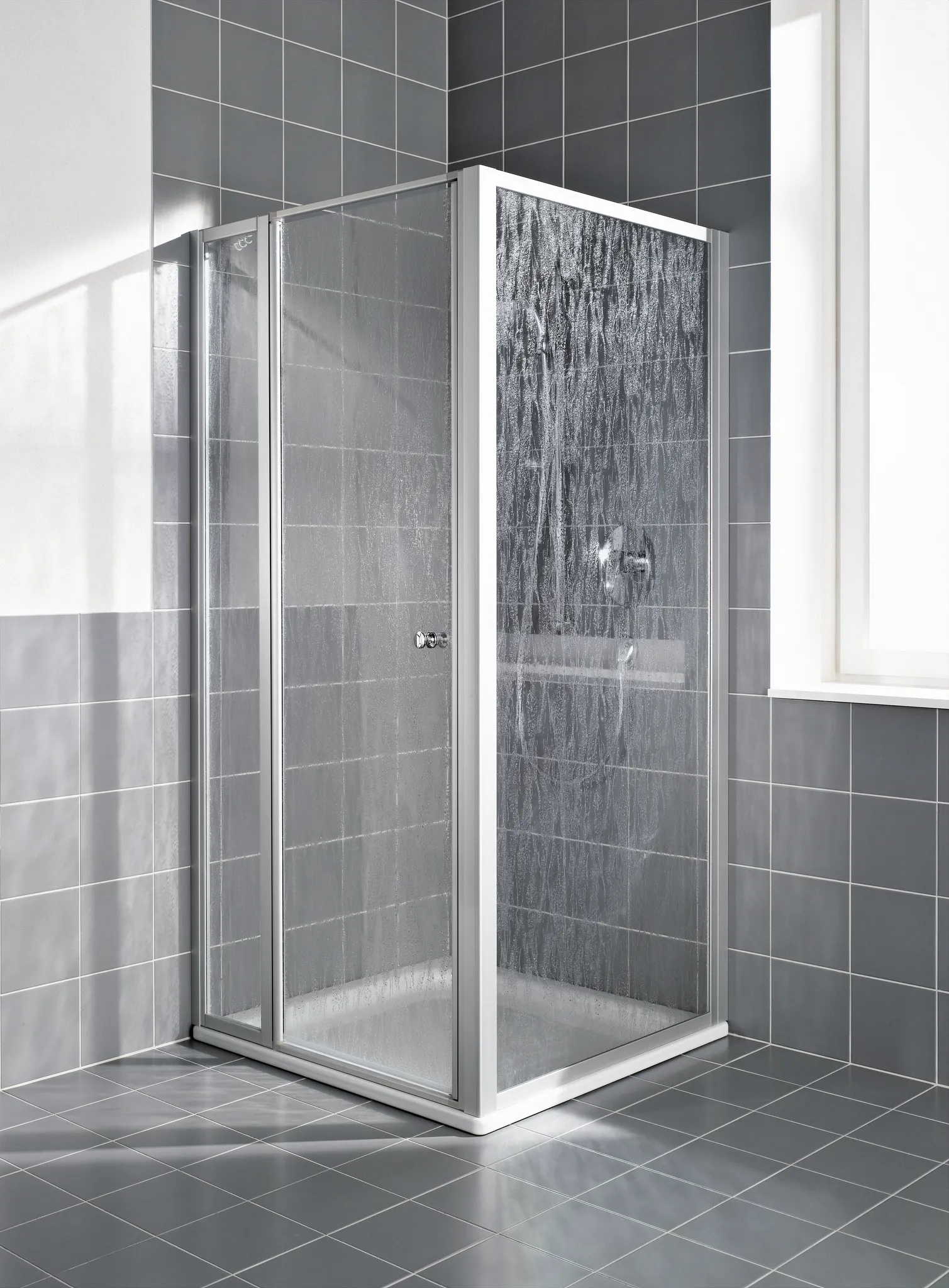 Kermi Seitenwand Seitenwand für Ecke „NOVA 2000“ Profile Silber Mattglanz, BV: 780 - 810 mm WE: 780 - 810 mm H: 1850 mm