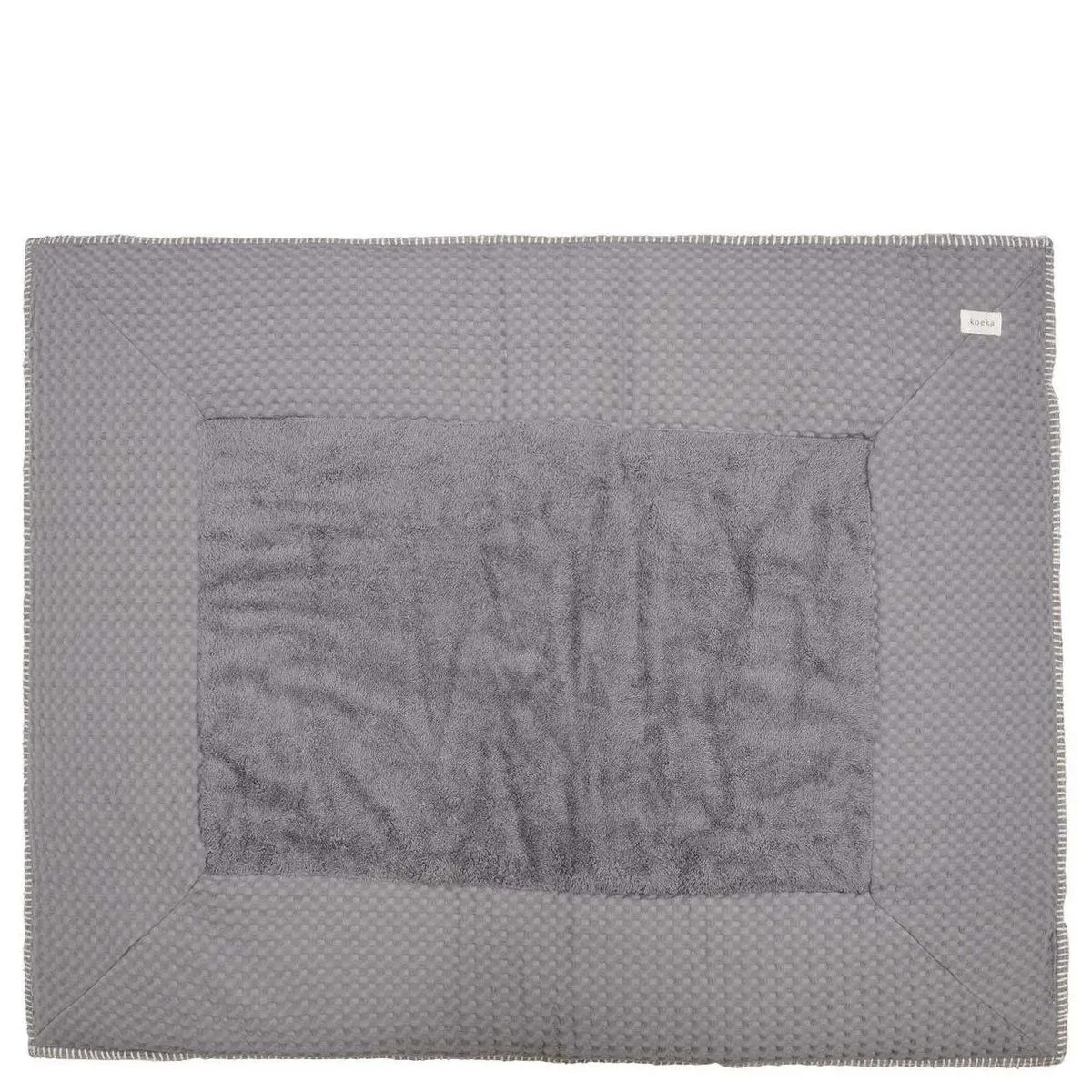 Koeka Laufgitterdecke Krabbeldecke Waffle Amsterdam Steel Grey Sand Babydecke B-Ware