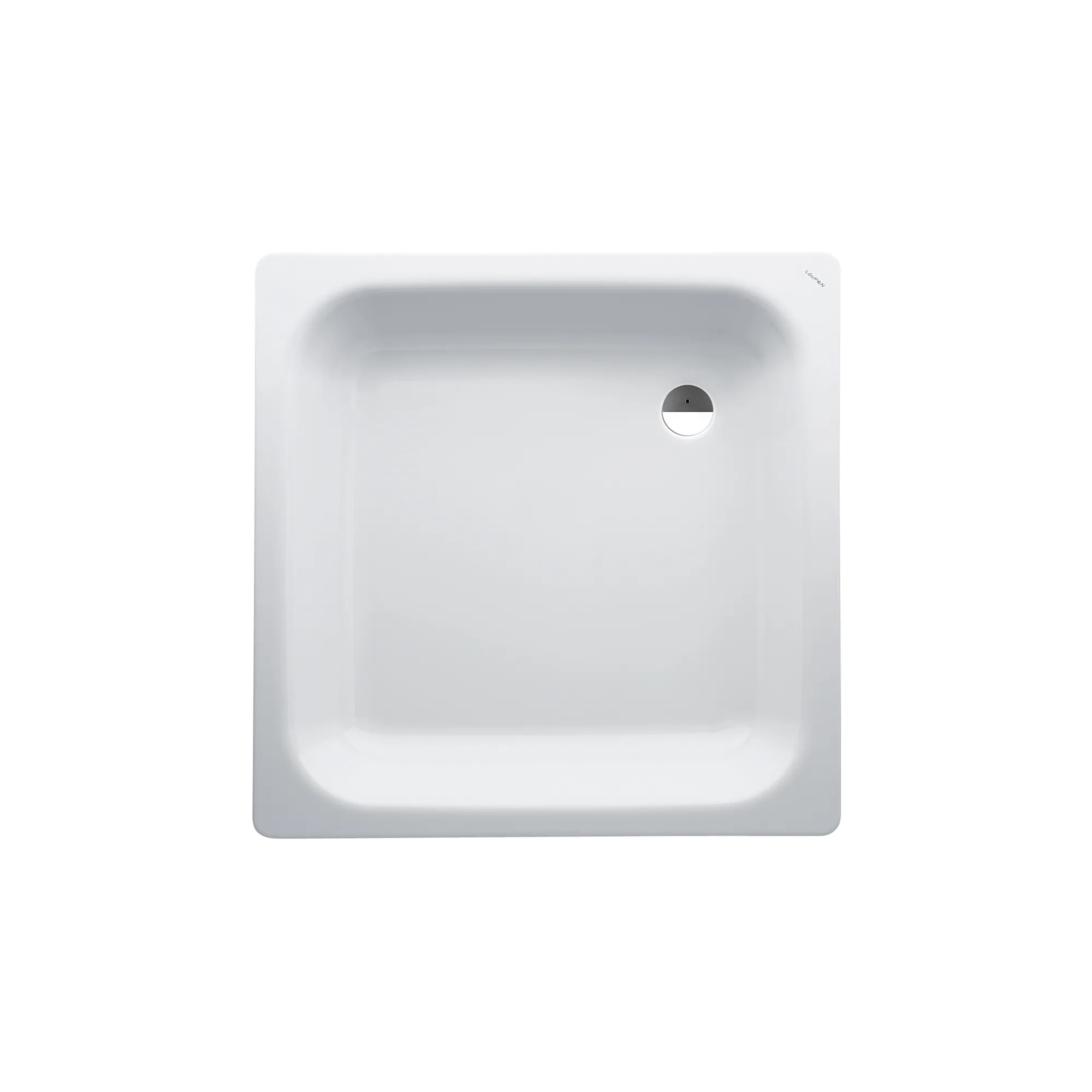 Laufen quadrat Duschwanne „Platina“ 800 × 800 mm ohne Oberflächenbeschichtung, ohne Oberflächenveredelung, in Weiß