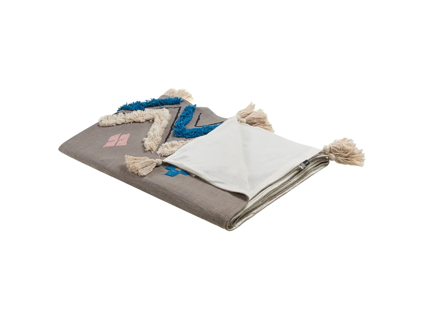 Kuscheldecke Baumwolle 130 x 180 cm geometrisches Muster grau Kottayam