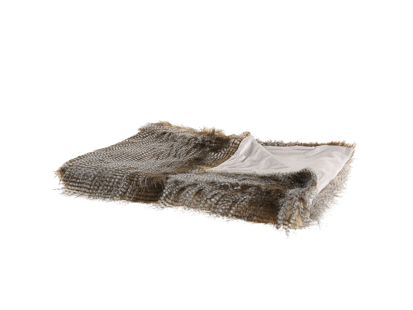 Klassische Kuscheldecke Shaggy braun / weiß Acryl / Polyester 180x220 cm Asdad