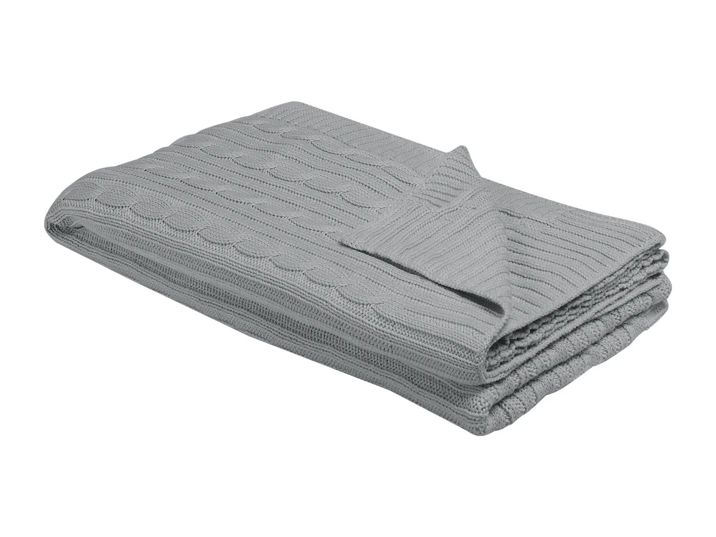 Baumwolledecke Kuscheldecke 110 x 180 cm Wohndecke Tagesdecke hellgrau Anamur