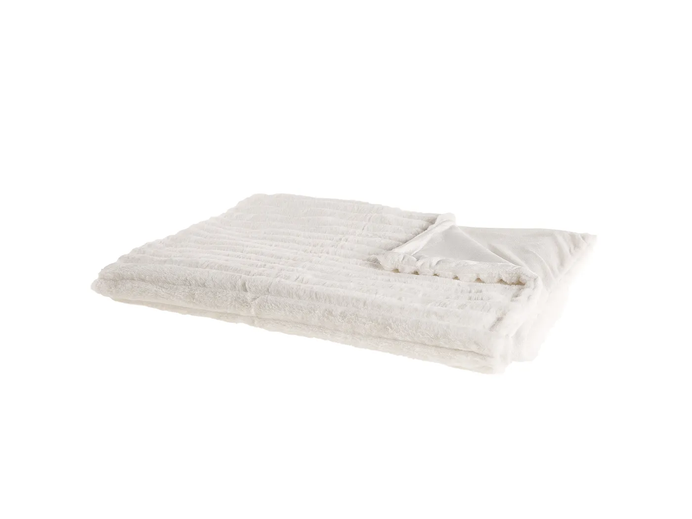 Klassische Kuscheldecke weiß Shaggy Acryl / Polyester Felloptik 150x200 cm Abteh