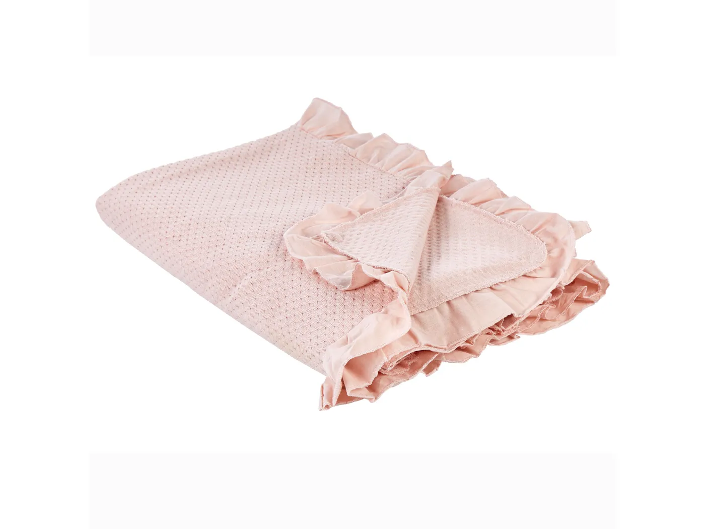 Tagesdecke Baumwolle rosa 220 x 200 cm mit Rüschen Hatton