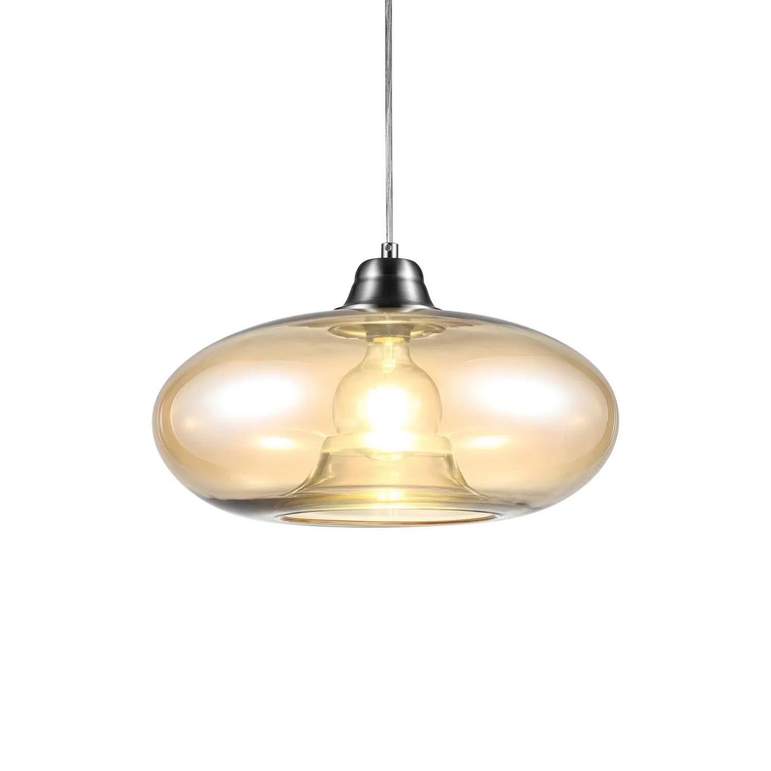 Nowa Pendellampe Hängelampe Glasleuchte Amber Glas E27 Dimmbar Lampe Leuchte B-Ware