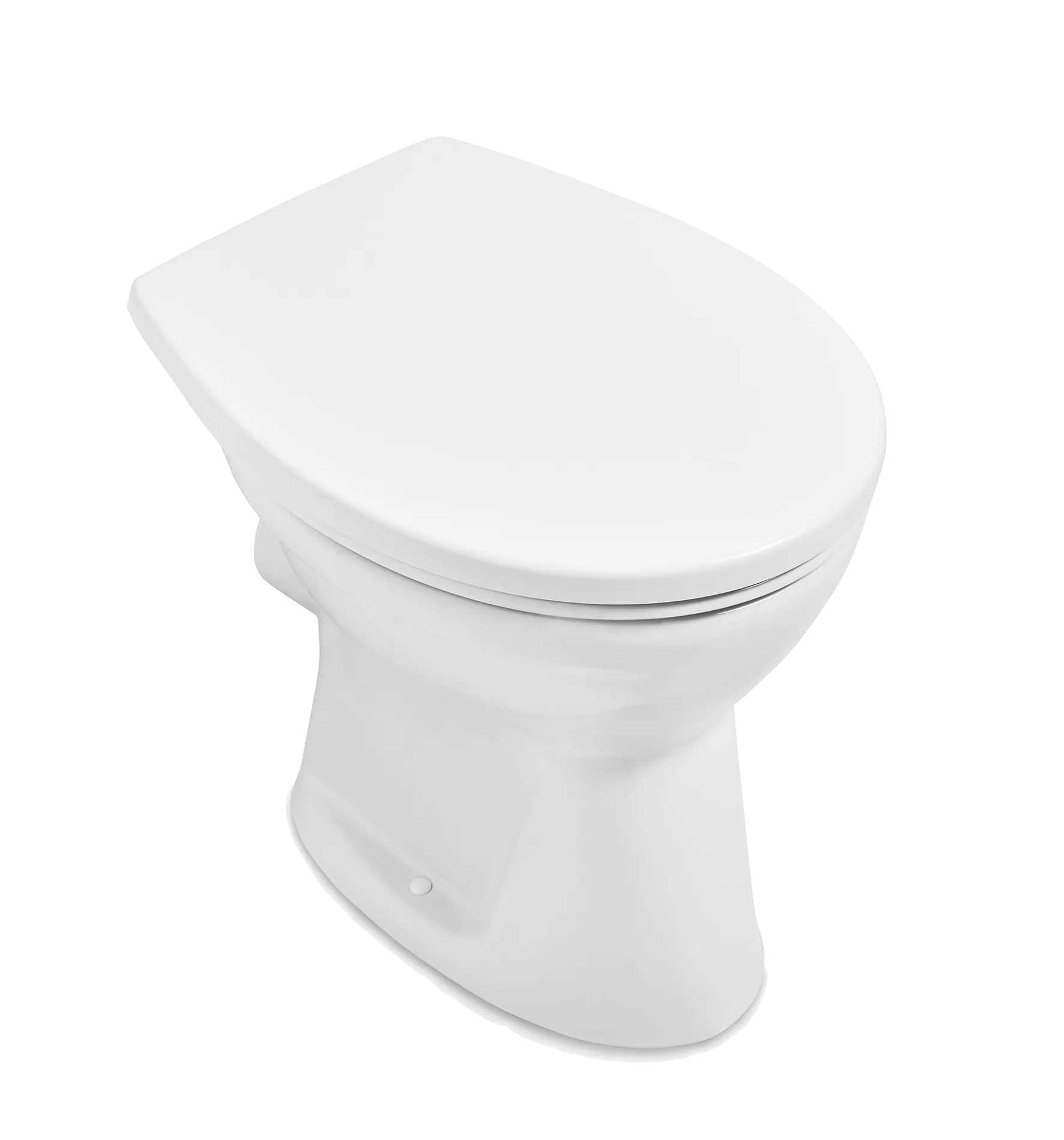 Flachspül-WC spülrandlos O.novo 7619R0, 360 x 460 x 395 mm, Oval, bodenstehend, Abgang waagerecht, Weiß Alpin