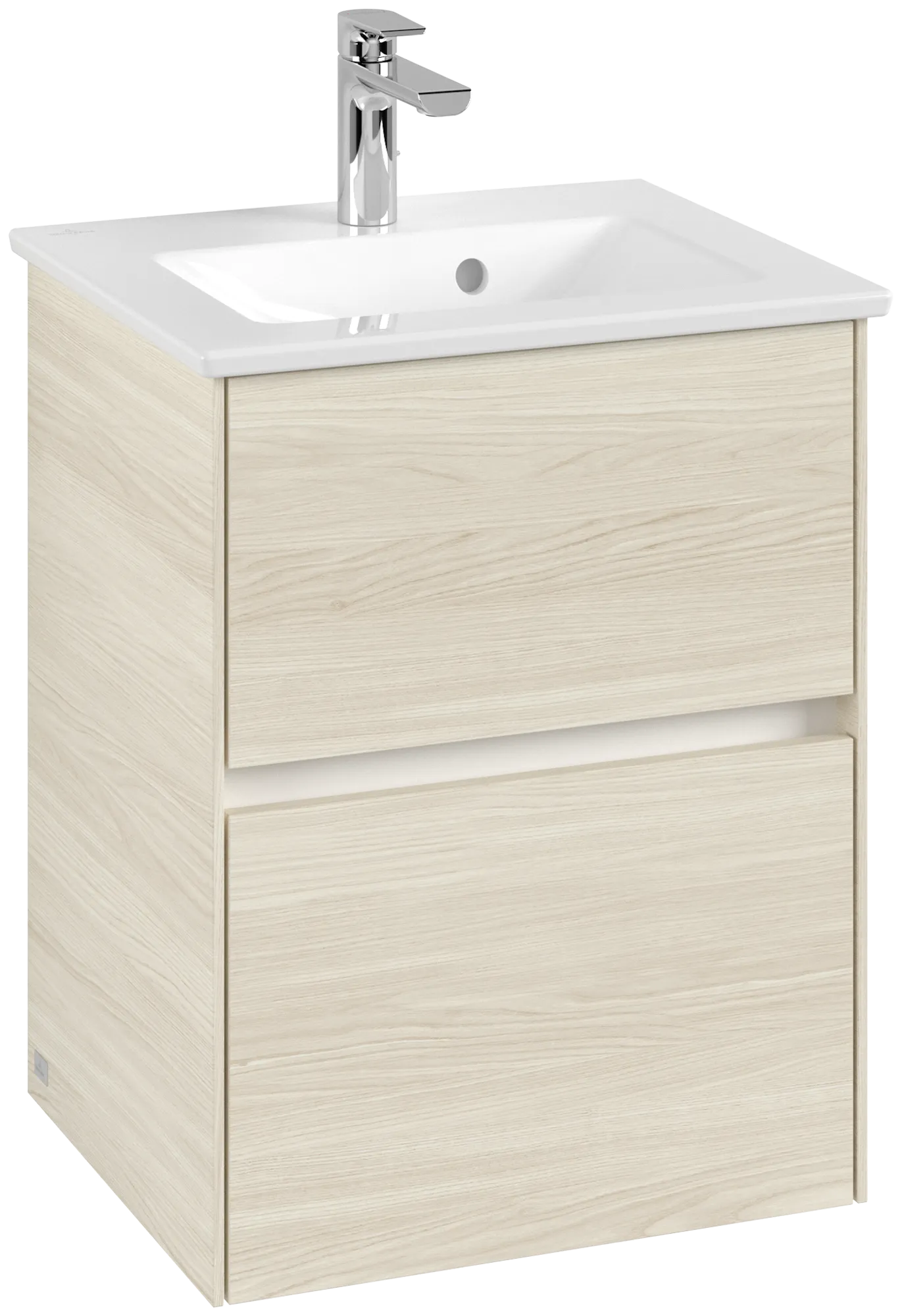 Villeroy & Boch Waschtischunterschrank „Collaro“ 472 × 610 × 404 mm White Oak, ohne Beleuchtung, für Becken mittig