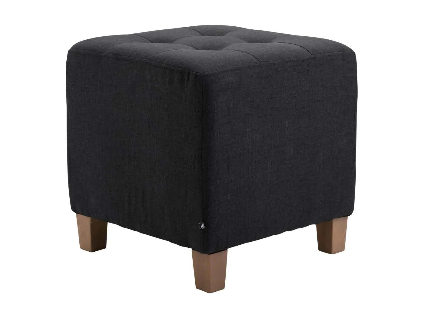 Sitzhocker - Stoff & Holz - schwarz - Pharao