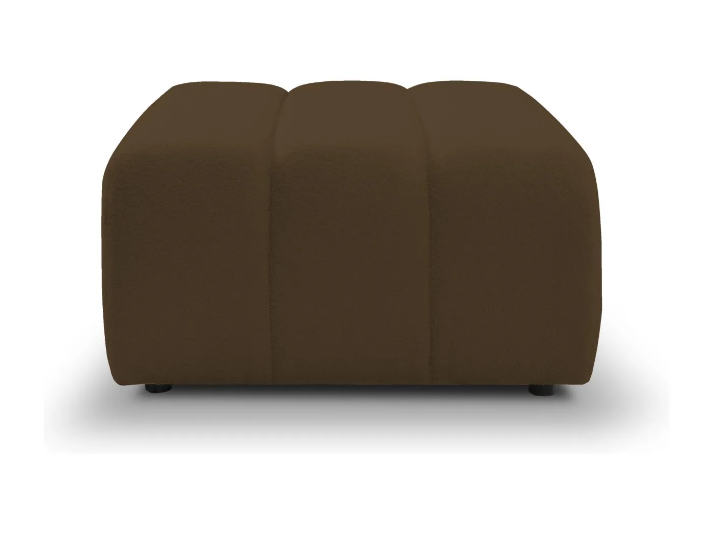Pouf BALOO - Komfortabler Pouf mit Holzrahmen, PUR-Schaum, schwarze Kunststofffüße, modernes Design 82x75x41cm Braun