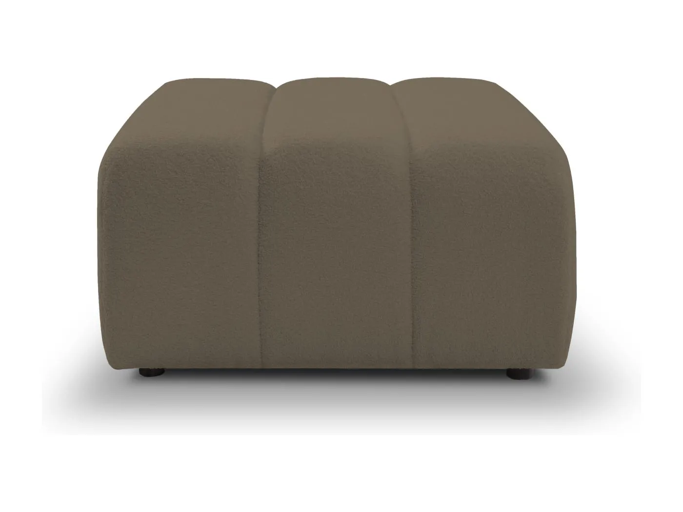 Pouf BALOO - Komfortabler Pouf mit Holzrahmen, PUR-Schaum, schwarze Kunststofffüße, modernes Design 82x75x41cm Hellbraun