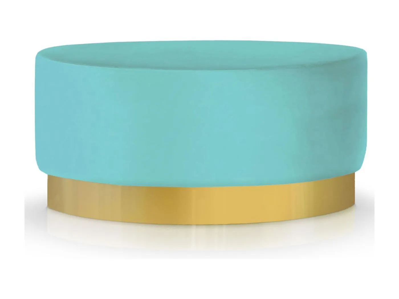 Pouf Rond Daisy Velours Menthe Pied Or