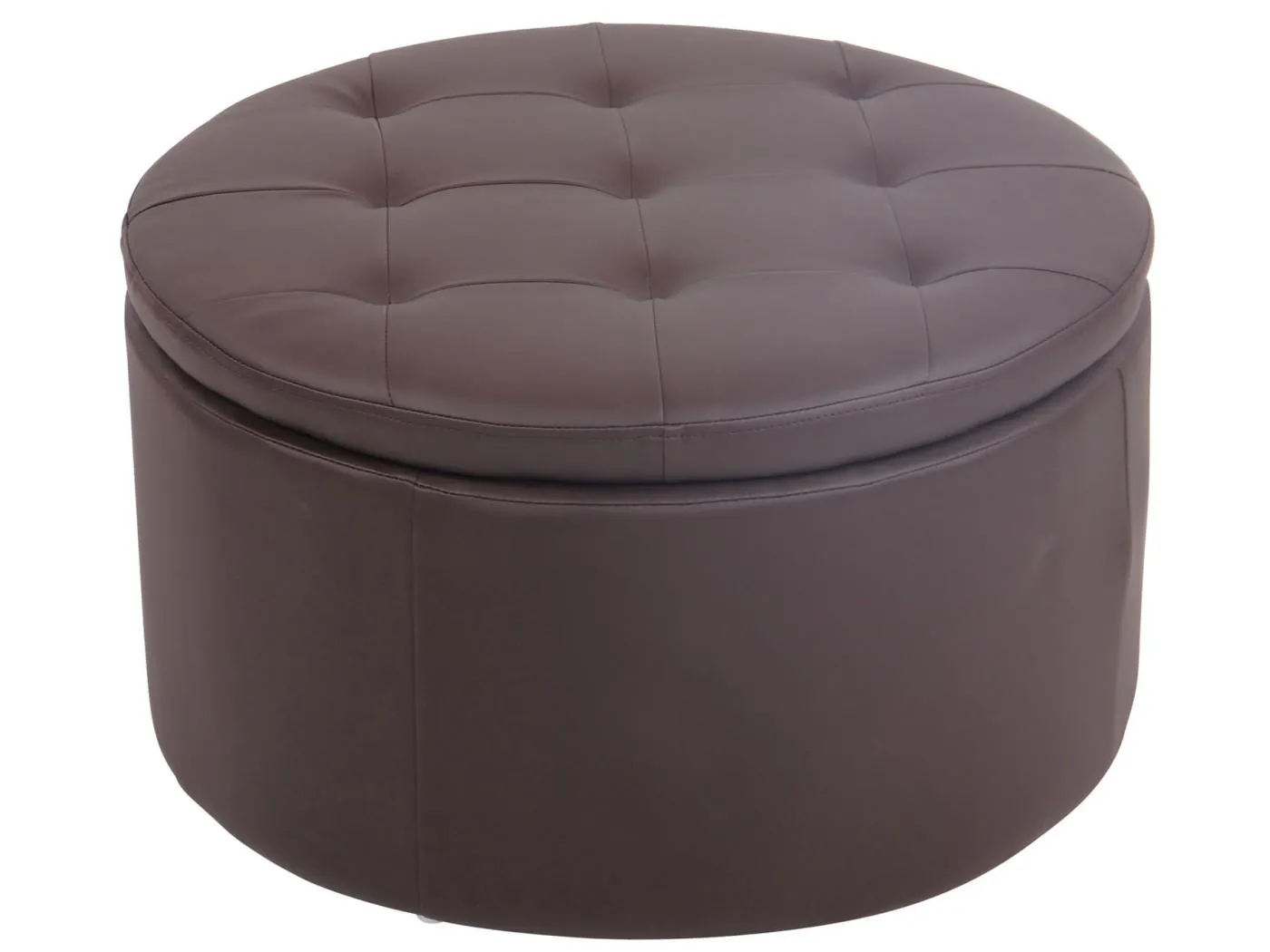 Sitzhocker - Kunstleder & Holz - braun - Evora