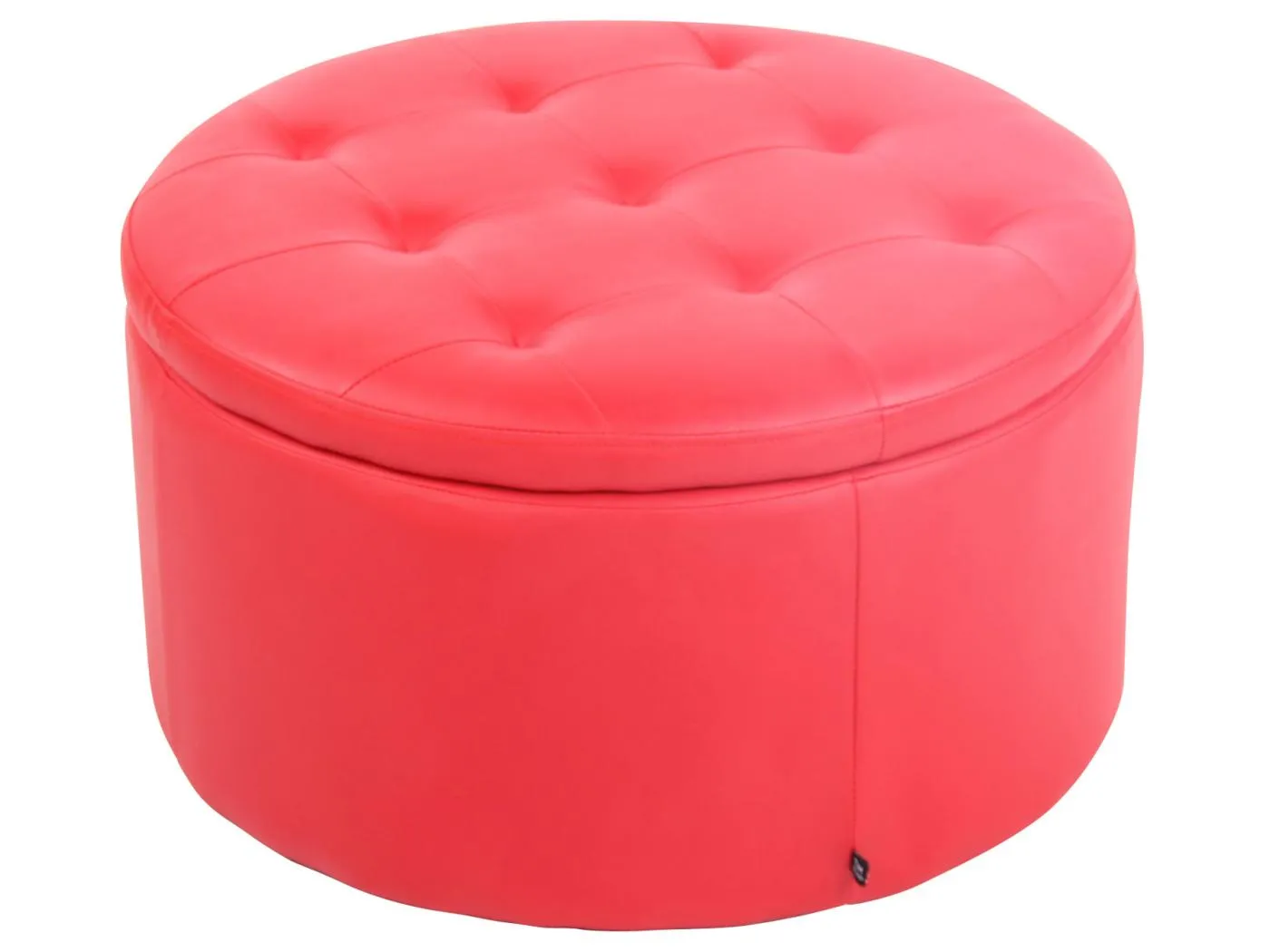 Sitzhocker - Kunstleder & Holz - rot - Evora