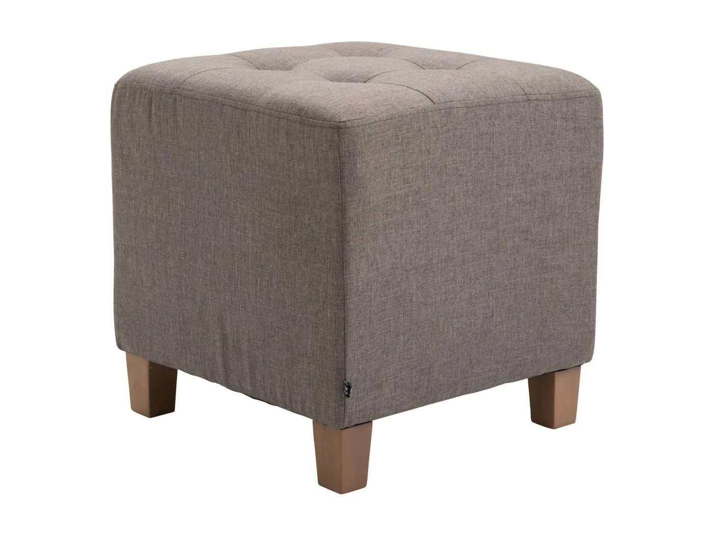 Sitzhocker - Stoff & Holz - taupe - Pharao