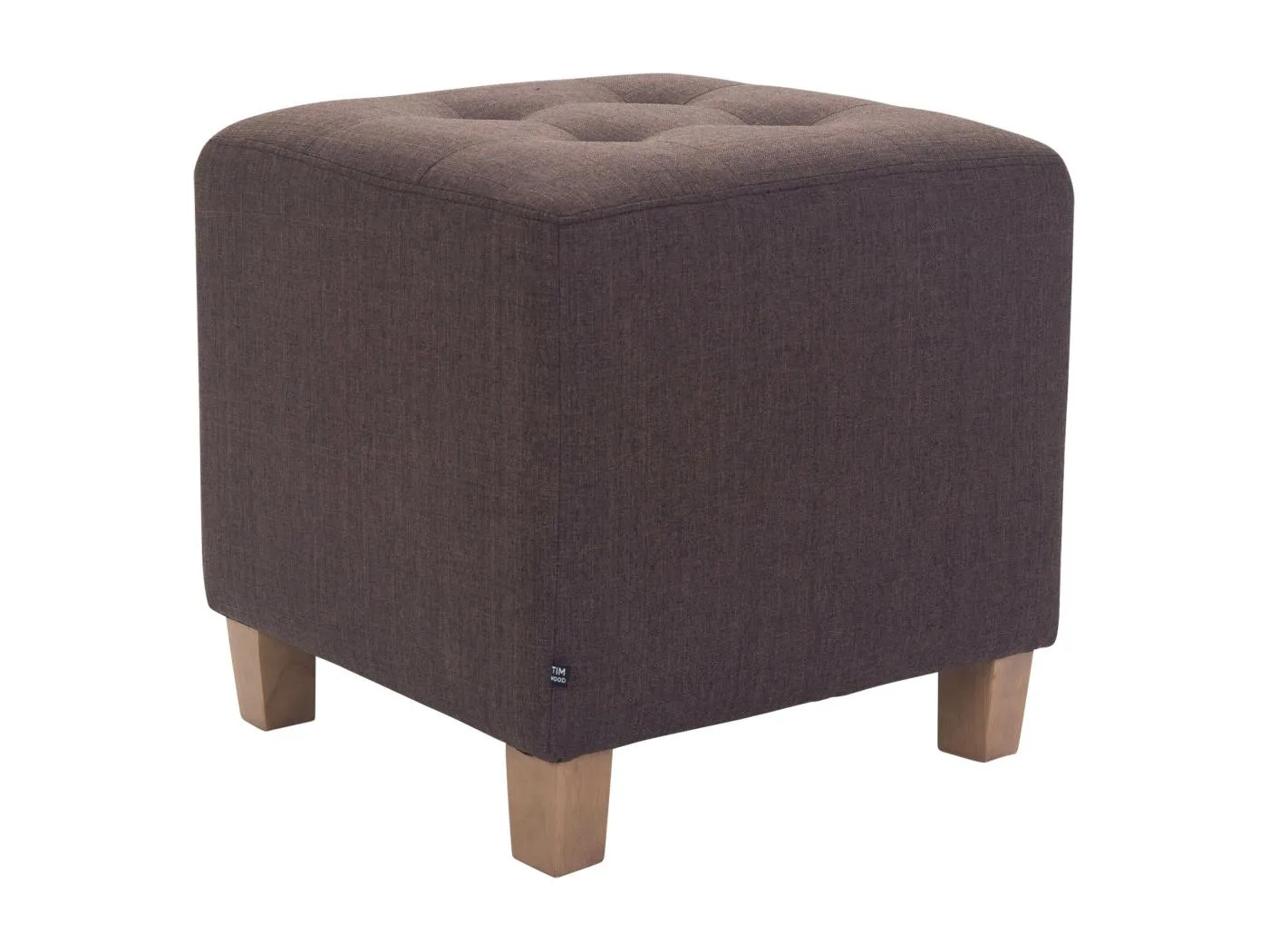 Sitzhocker - Stoff & Holz - braun - Pharao