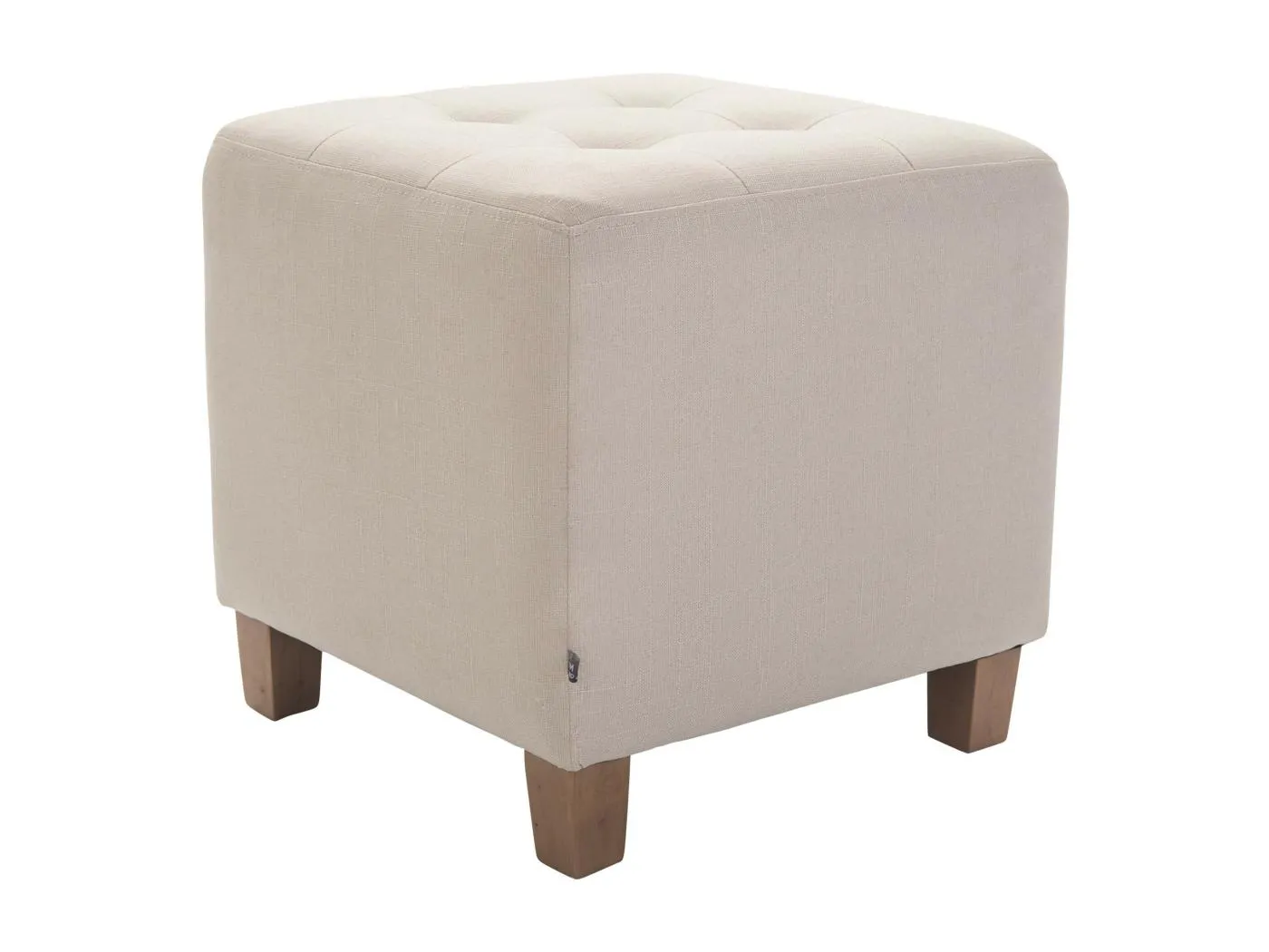 Sitzhocker - Stoff & Holz - creme - Pharao