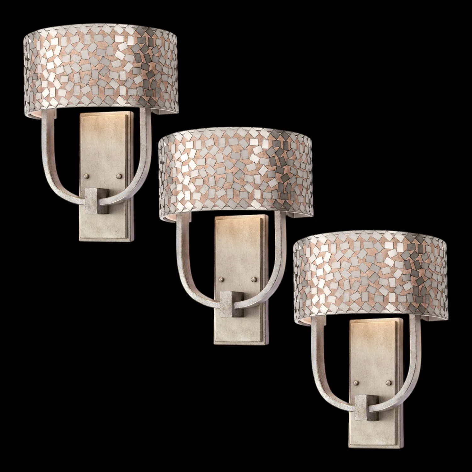 Quoizel Wandleuchte Wandlampe Confetti Silber Antik Leuchte 3 Stück B-Ware