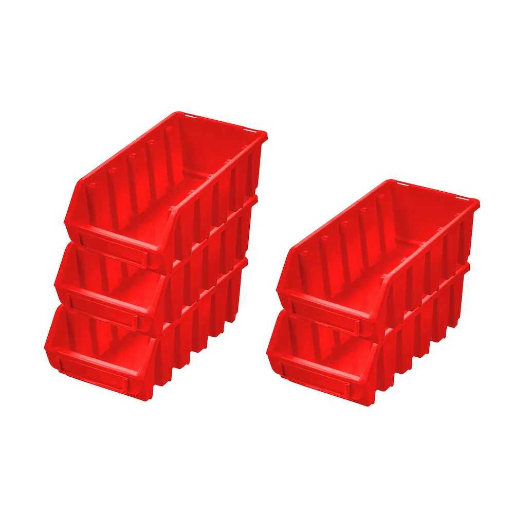 SuperSparSet 5x Sichtlagerbox 2L | HxBxT 7,5x11,6x21,2cm | Polypropylen | Rot