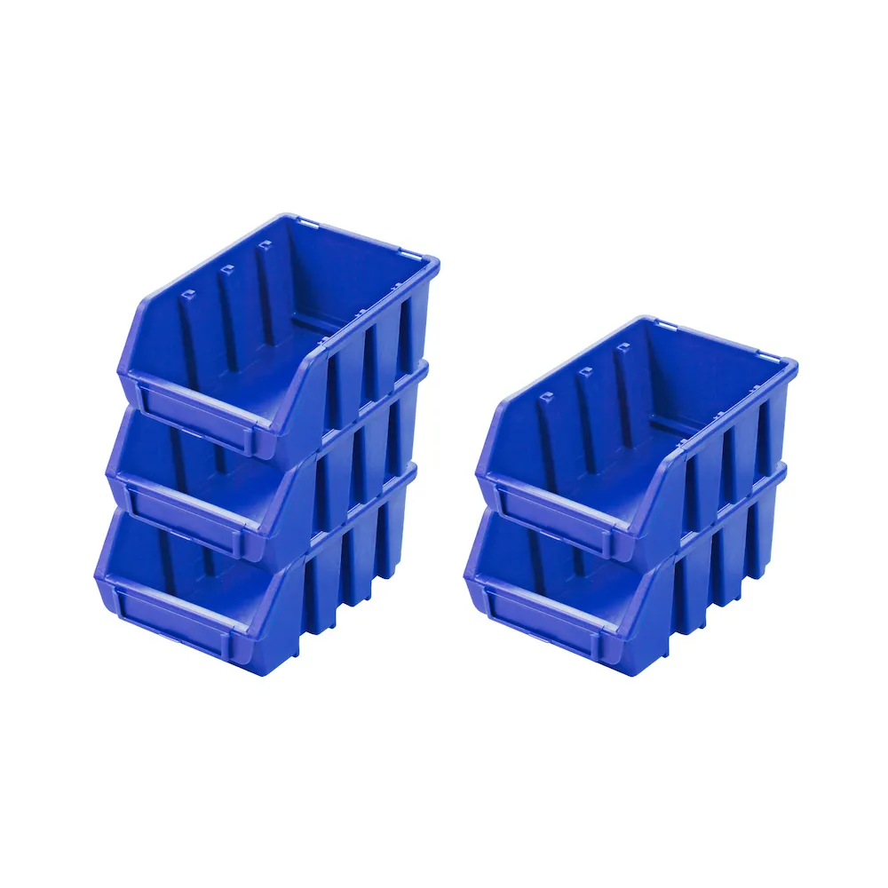 SuperSparSet 5x Sichtlagerbox 2 | HxBxT 7,5x11,6x16,1cm | Polypropylen | Blau