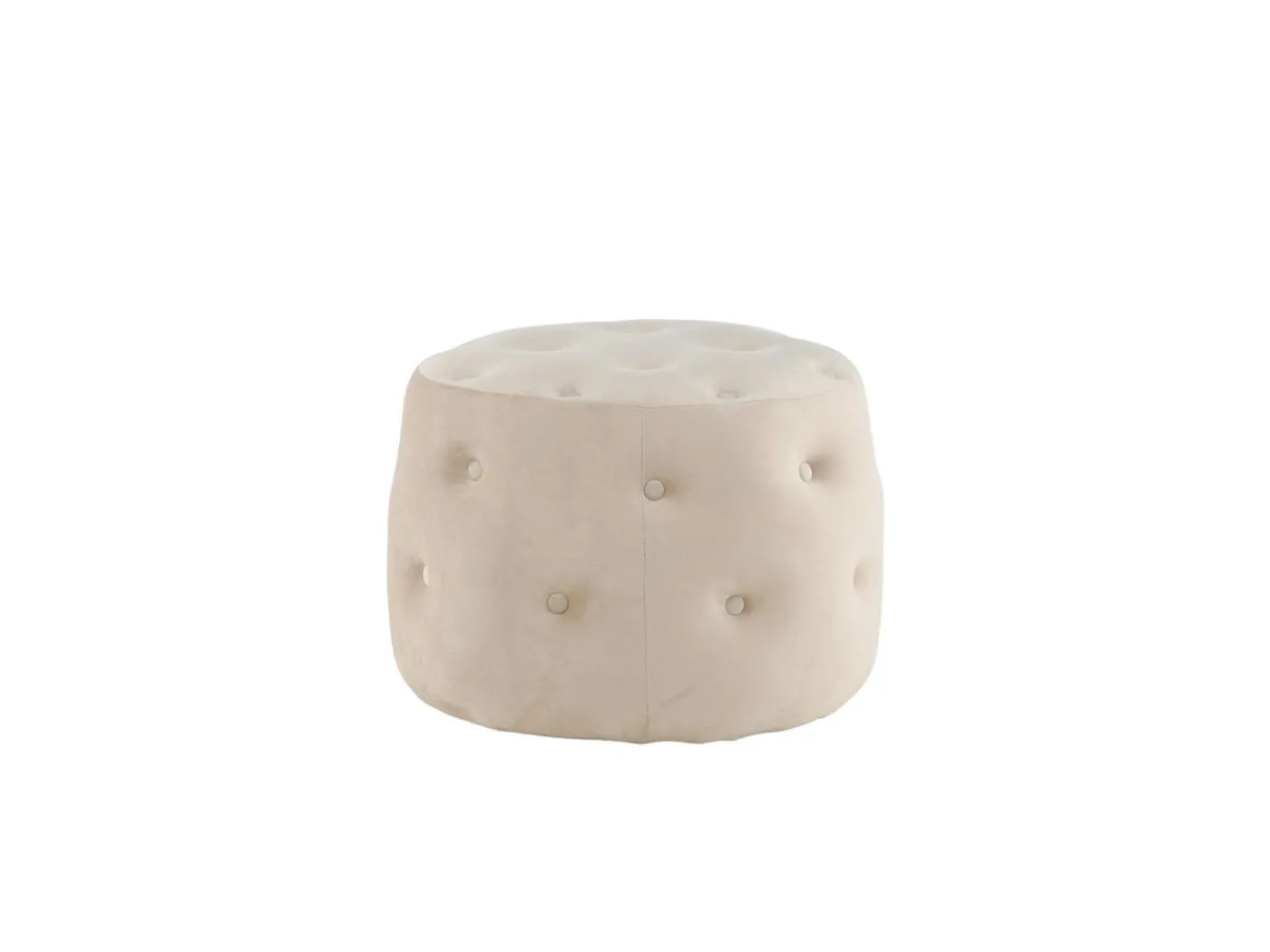 Benjamin Pouf, Hocker Ø55cm Velour weiß.