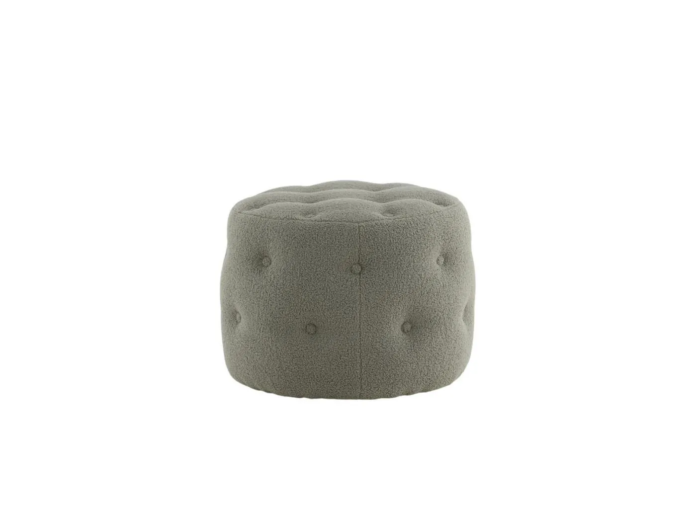 Benjamin Pouf, Hocker Ø55cm Teddystoff braun.