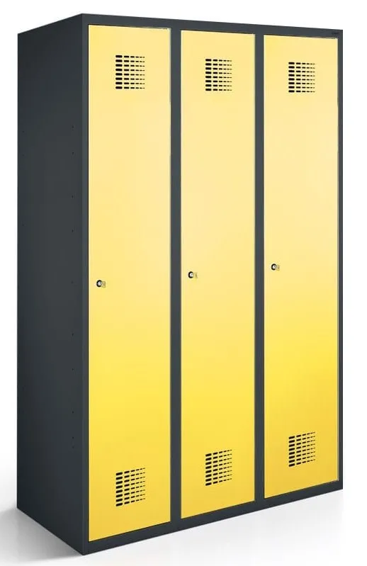 rotstahl Spind Eco mit 3 Abteilen