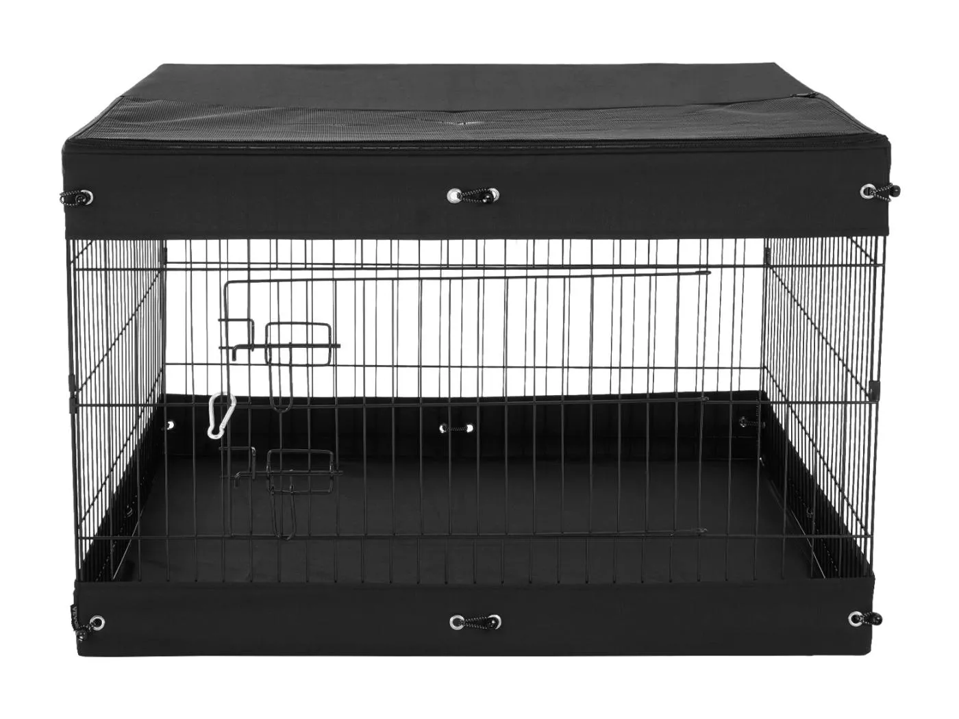 Hundepark SucceBuy, 4 Faltbare Metallpaneele zur Bewegung des Hundes mit unterem Schutzbezug