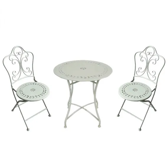 Set 2 Stühle und runder Tisch für draußen Morfeo