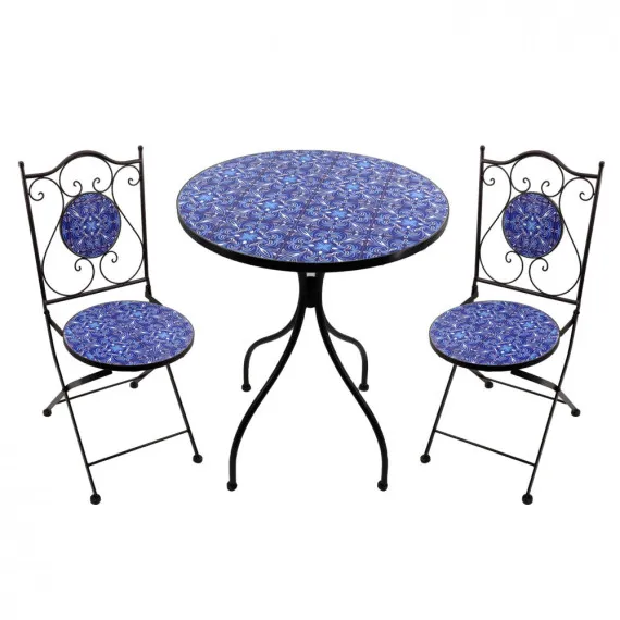 Set 2 Stühle und runder Tisch für draußen Tiche