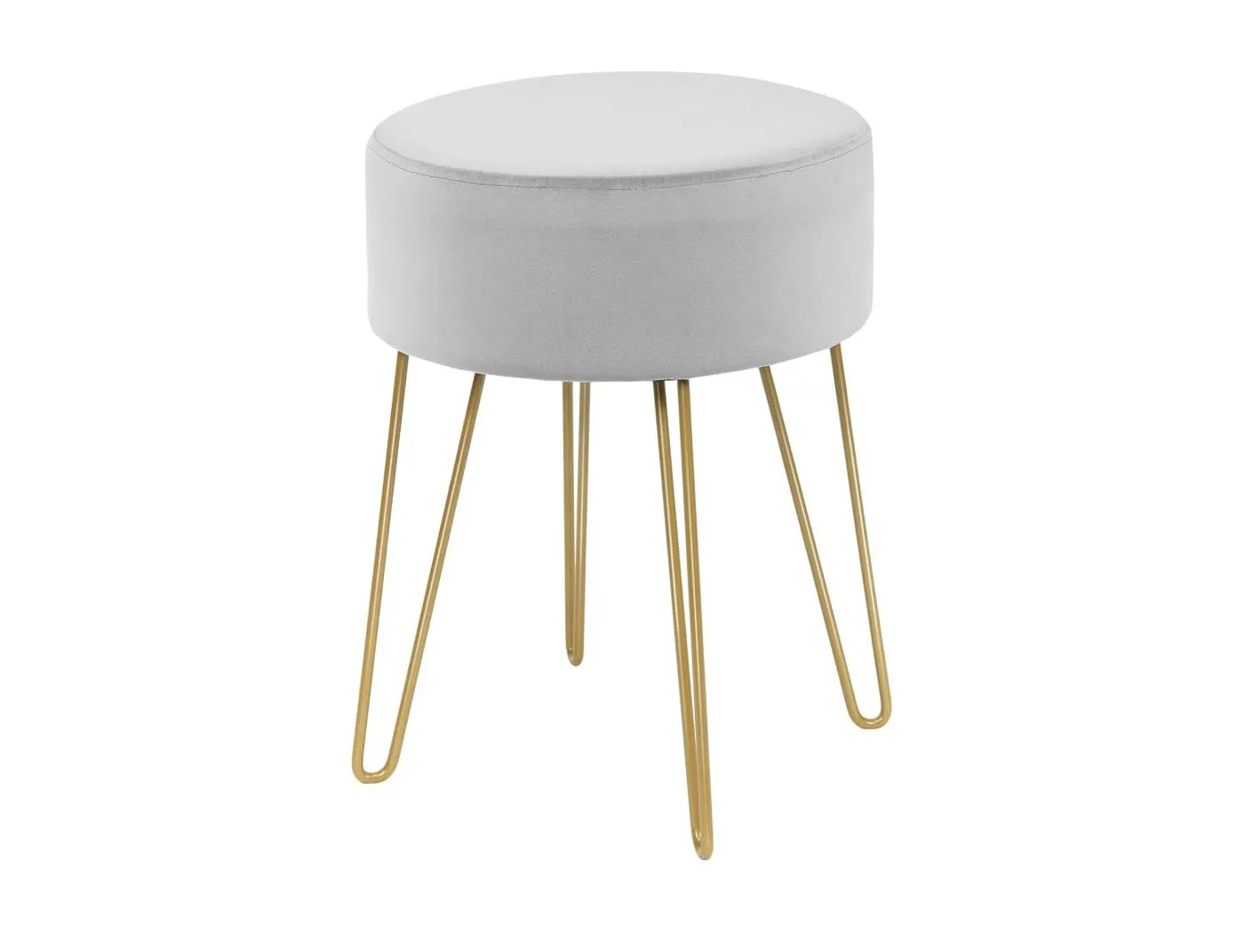 Samthocker mit Metallbeinen