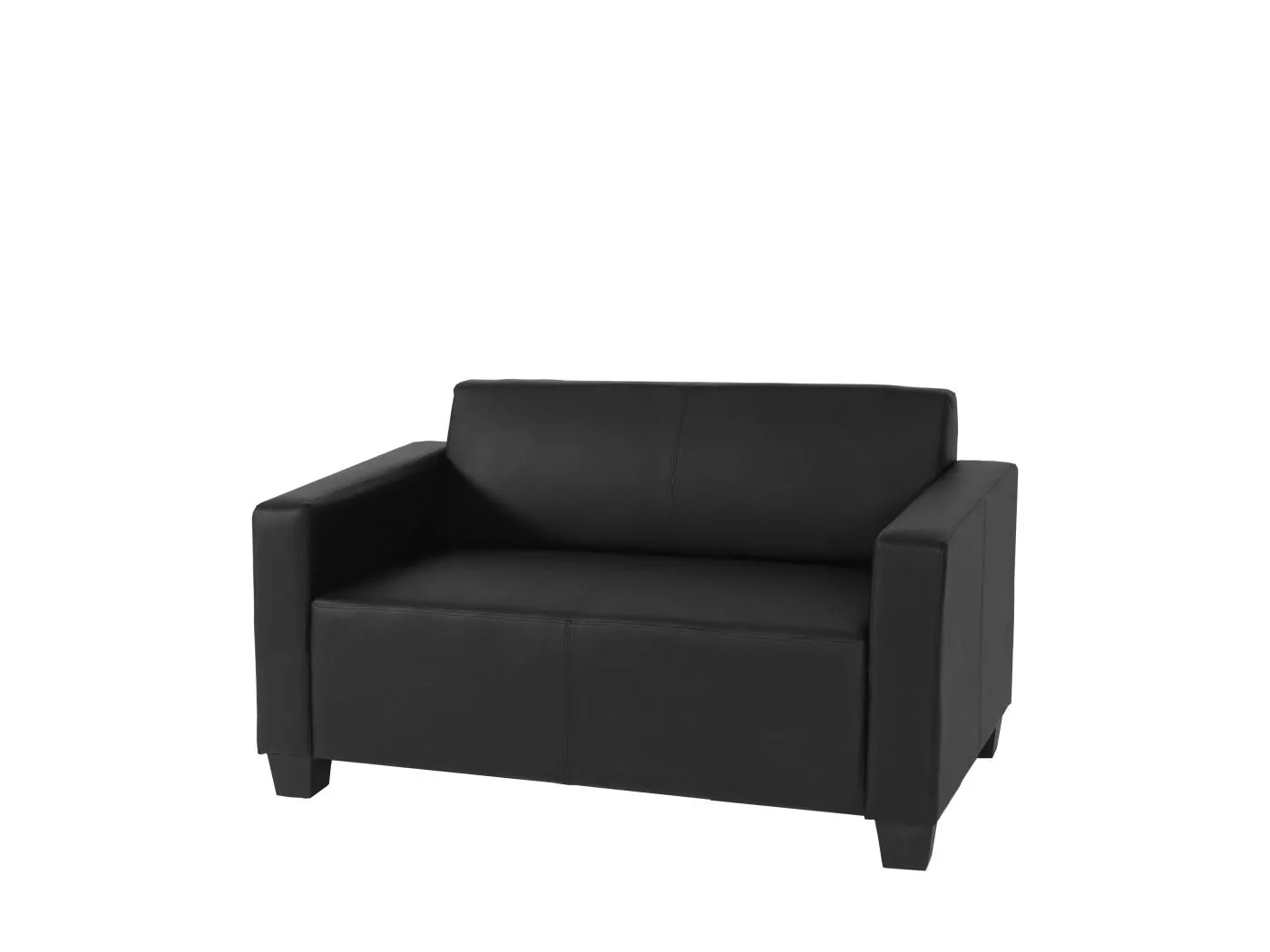 2er Sofa Moncalieri Kunstleder, Schwarz