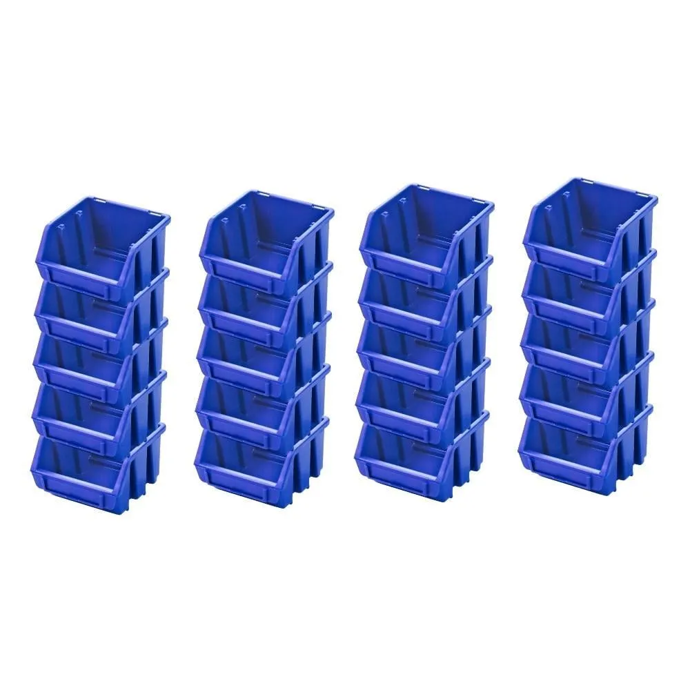 SuperSparSet 20x Sichtlagerbox 1 | HxBxT 7,5x11,6x11,2cm | Polypropylen | Blau