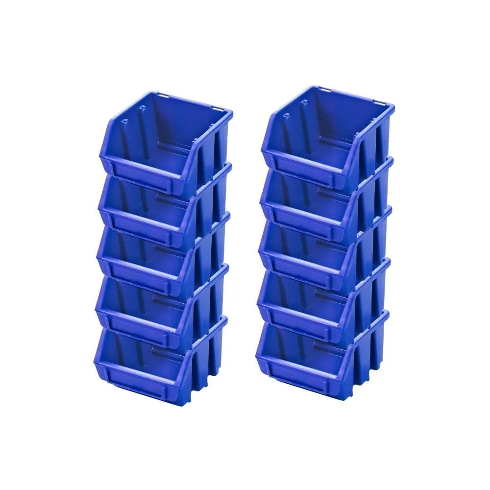 SuperSparSet 10x Sichtlagerbox 1 | HxBxT 7,5x11,6x11,2cm | Polypropylen | Blau