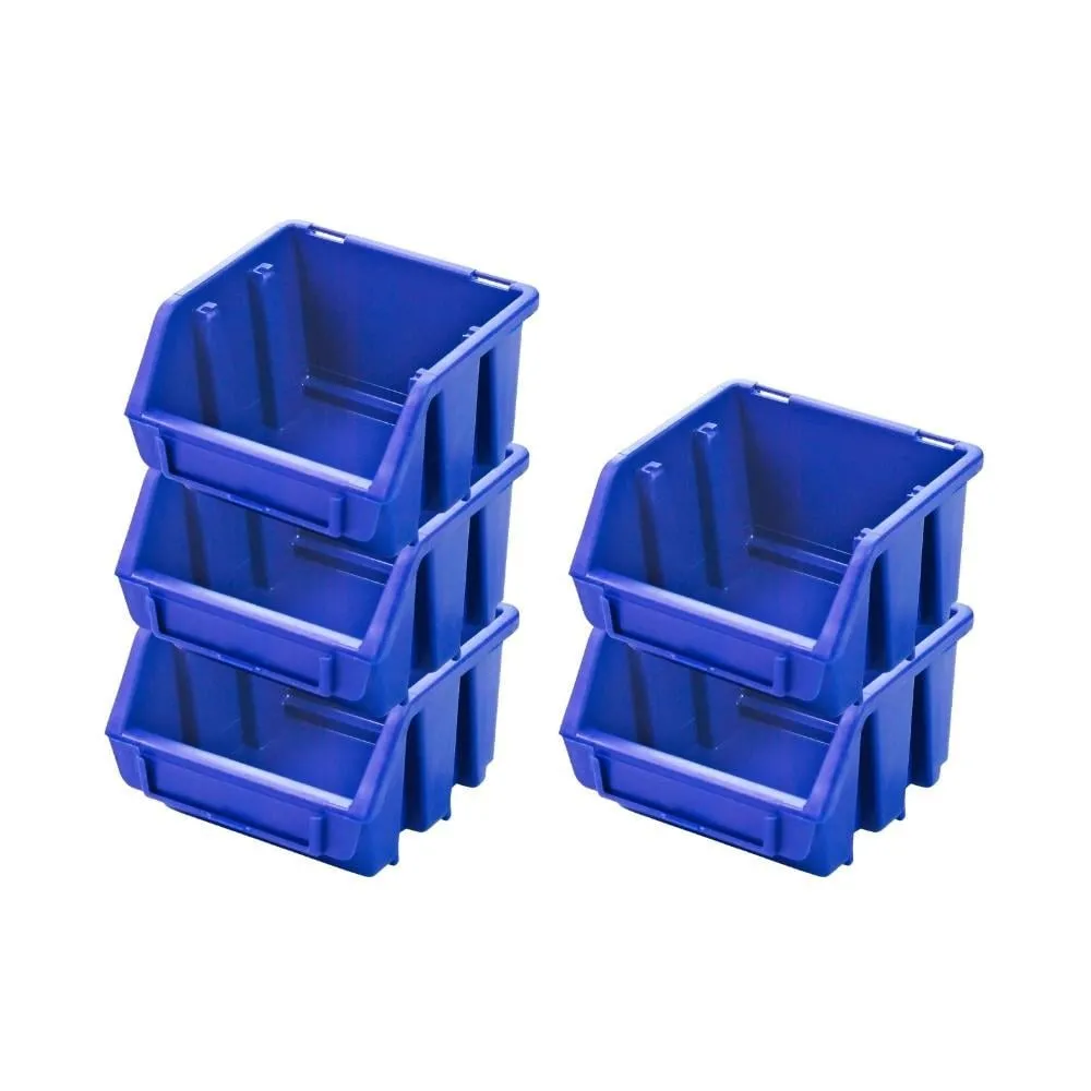 SuperSparSet 5x Sichtlagerbox 1 | HxBxT 7,5x11,6x11,2cm | Polypropylen | Blau