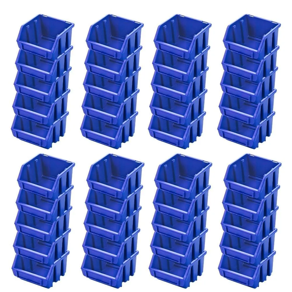 SuperSparSet 40x Sichtlagerbox 1 | HxBxT 7,5x11,6x11,2cm | Polypropylen | Blau