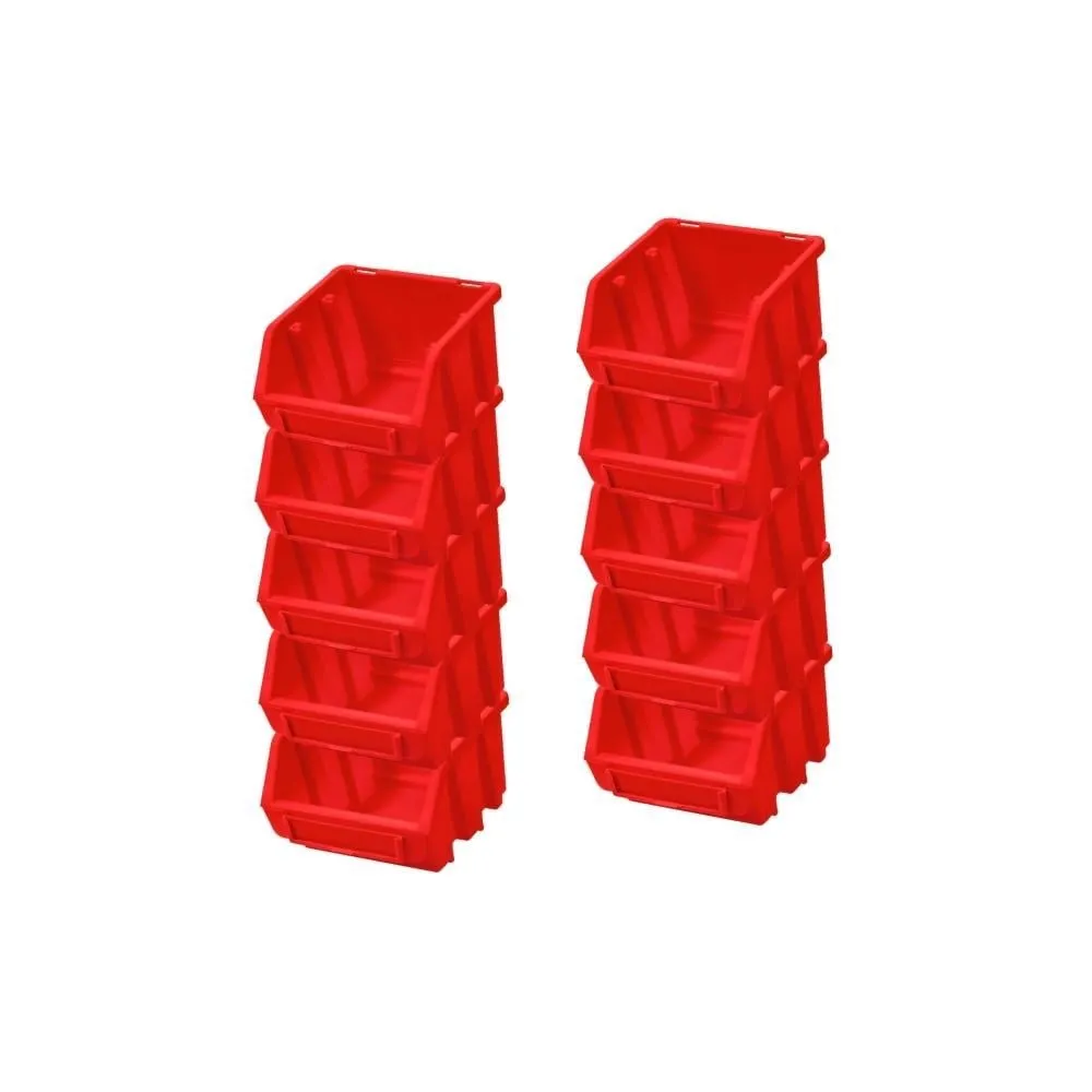 SuperSparSet 10x Sichtlagerbox 1 | HxBxT 7,5x11,6x11,2cm | Polypropylen | Rot