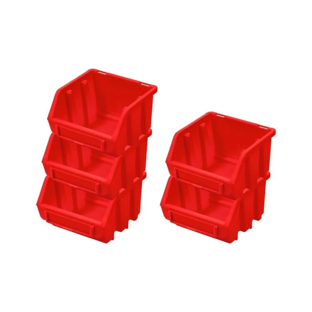 SuperSparSet 5x Sichtlagerbox 1 | HxBxT 7,5x11,6x11,2cm | Polypropylen | Rot