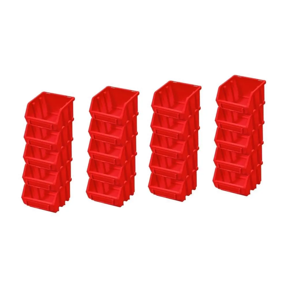 SuperSparSet 20x Sichtlagerbox 1 | HxBxT 7,5x11,6x11,2cm | Polypropylen | Rot