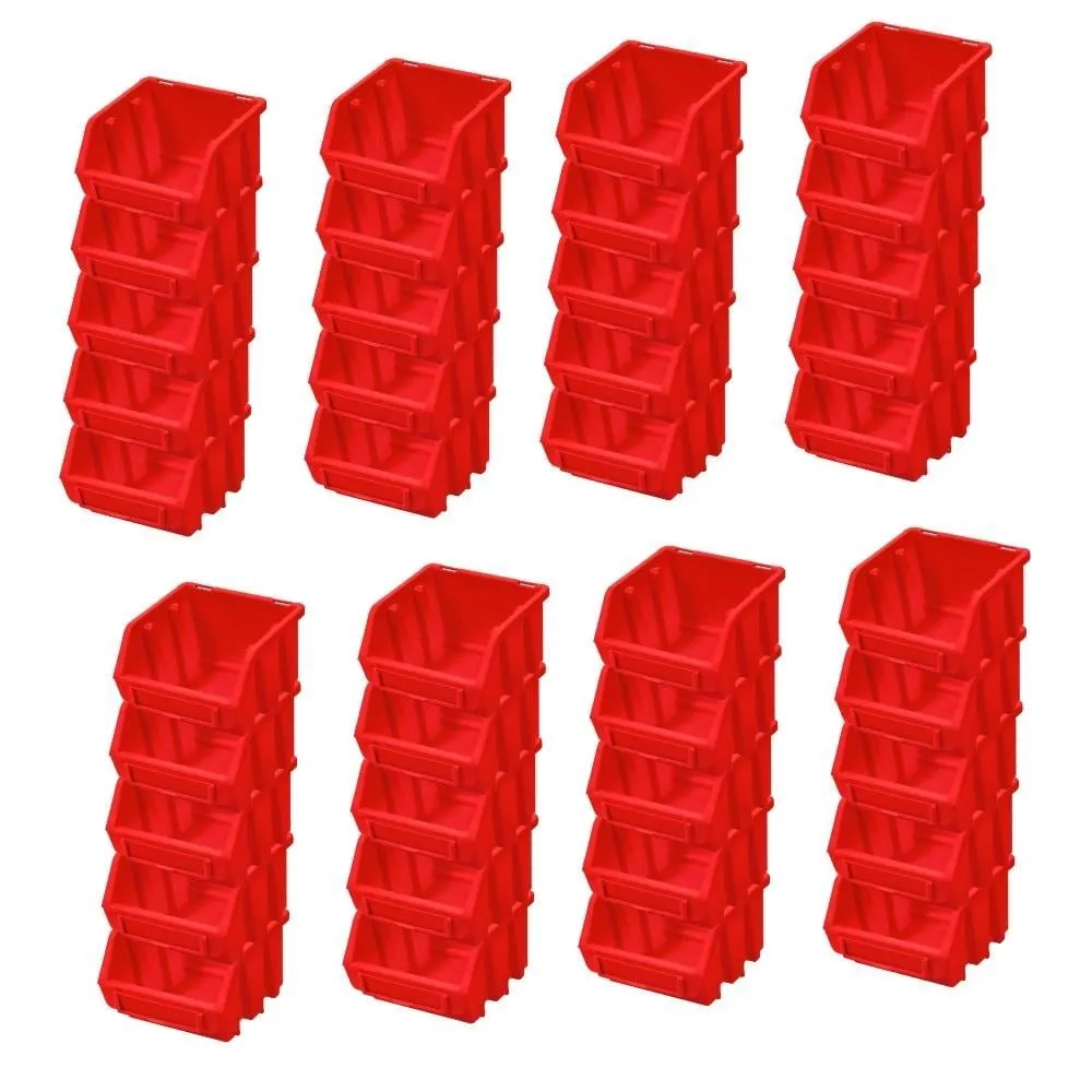 SuperSparSet 40x Sichtlagerbox 1 | HxBxT 7,5x11,6x11,2cm | Polypropylen | Rot