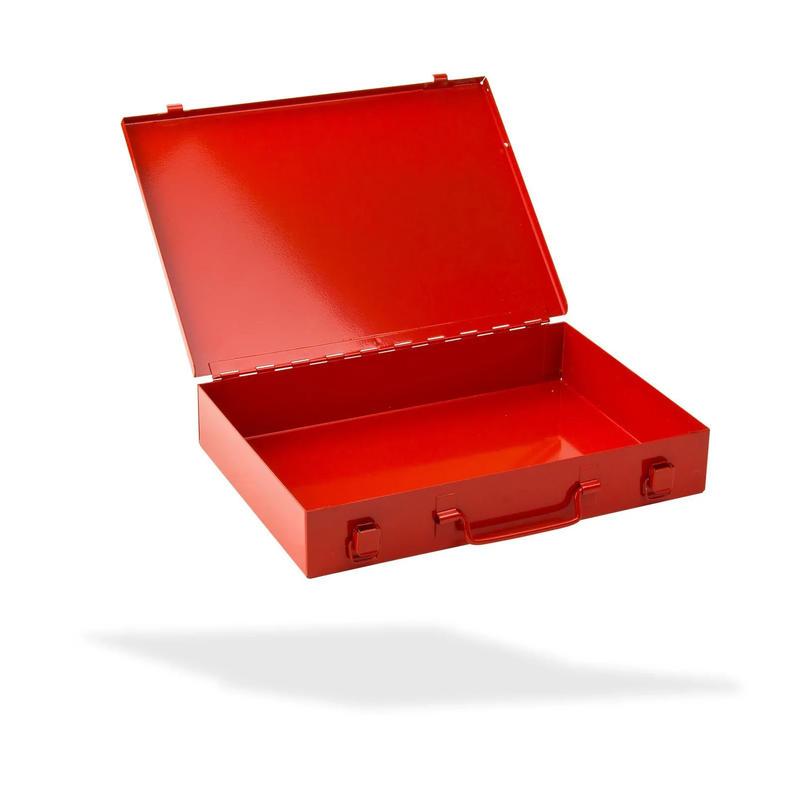 Stahlblechkästen mit Spannverschluss | HxBxT 5x24x33,5cm | Verkehrsrot