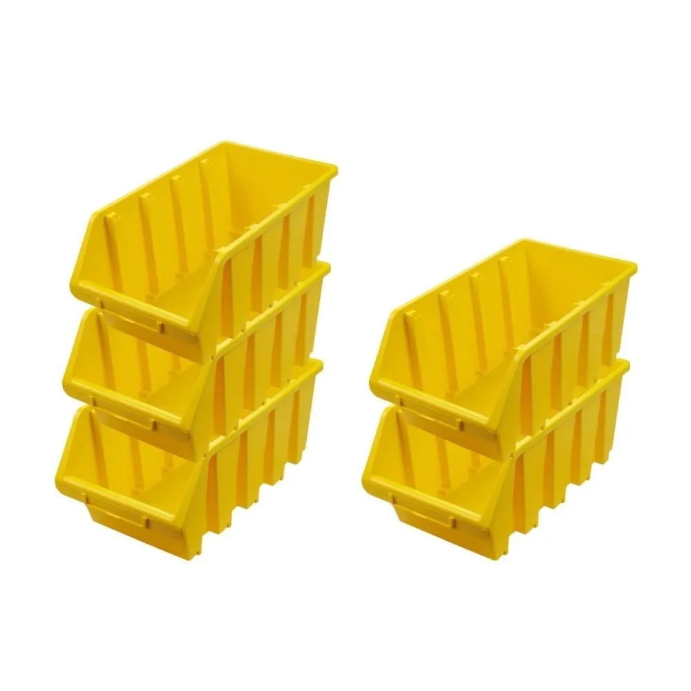 SuperSparSet 5x Sichtlagerbox 4 | HxBxT 15,5x20,4x34cm | Polypropylen | Gelb