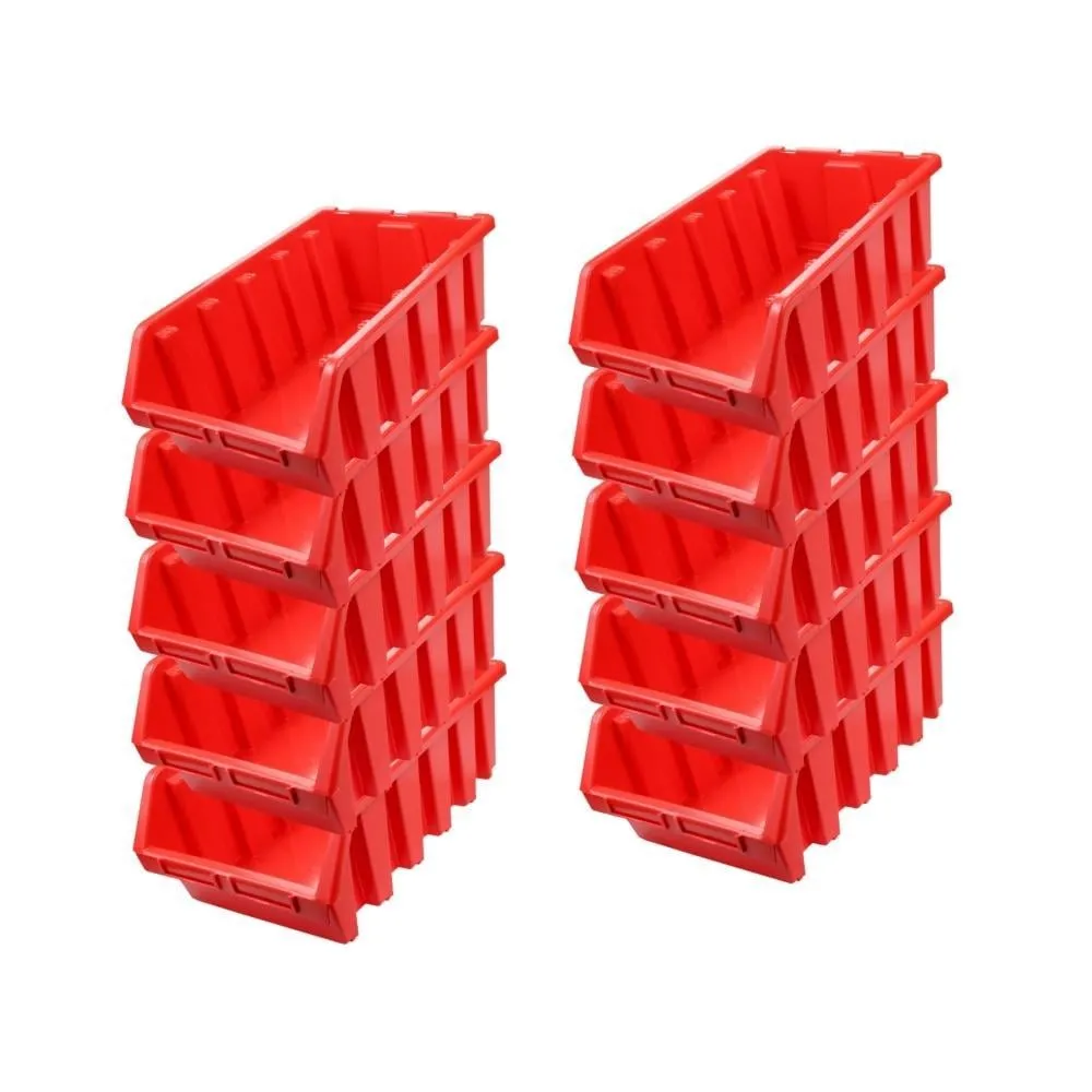 SuperSparSet 10x Sichtlagerbox 5 | HxBxT 18,7x33,3x50cm | Polypropylen | Rot