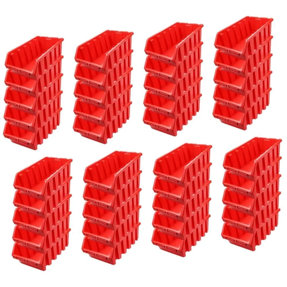 SuperSparSet 40x Sichtlagerbox 5 | HxBxT 18,7x33,3x50cm | Polypropylen | Rot