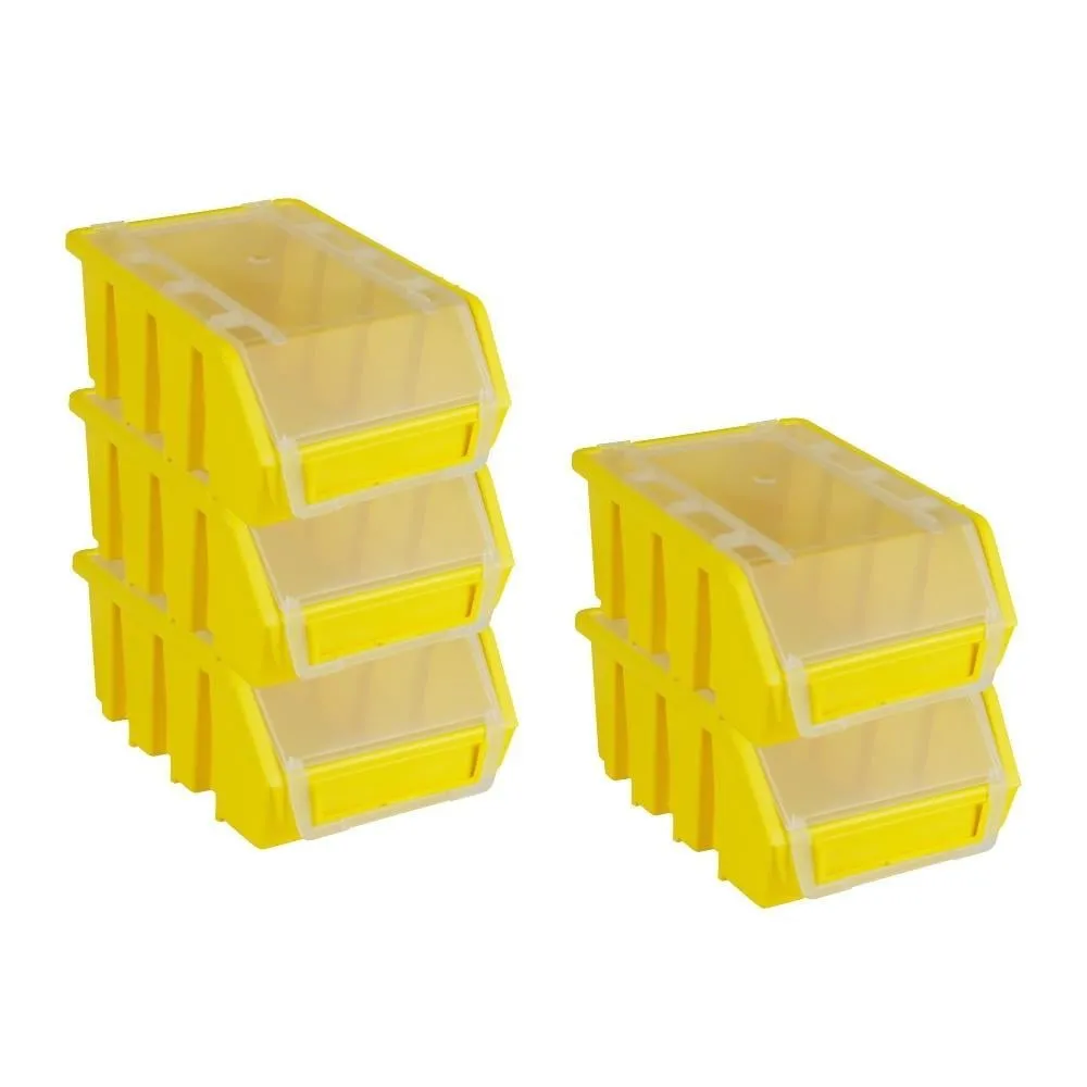 SuperSparSet 5x Sichtlagerbox 2 mit Deckel | HxBxT 7,5x11,6x16,1cm | Polypropylen | Gelb