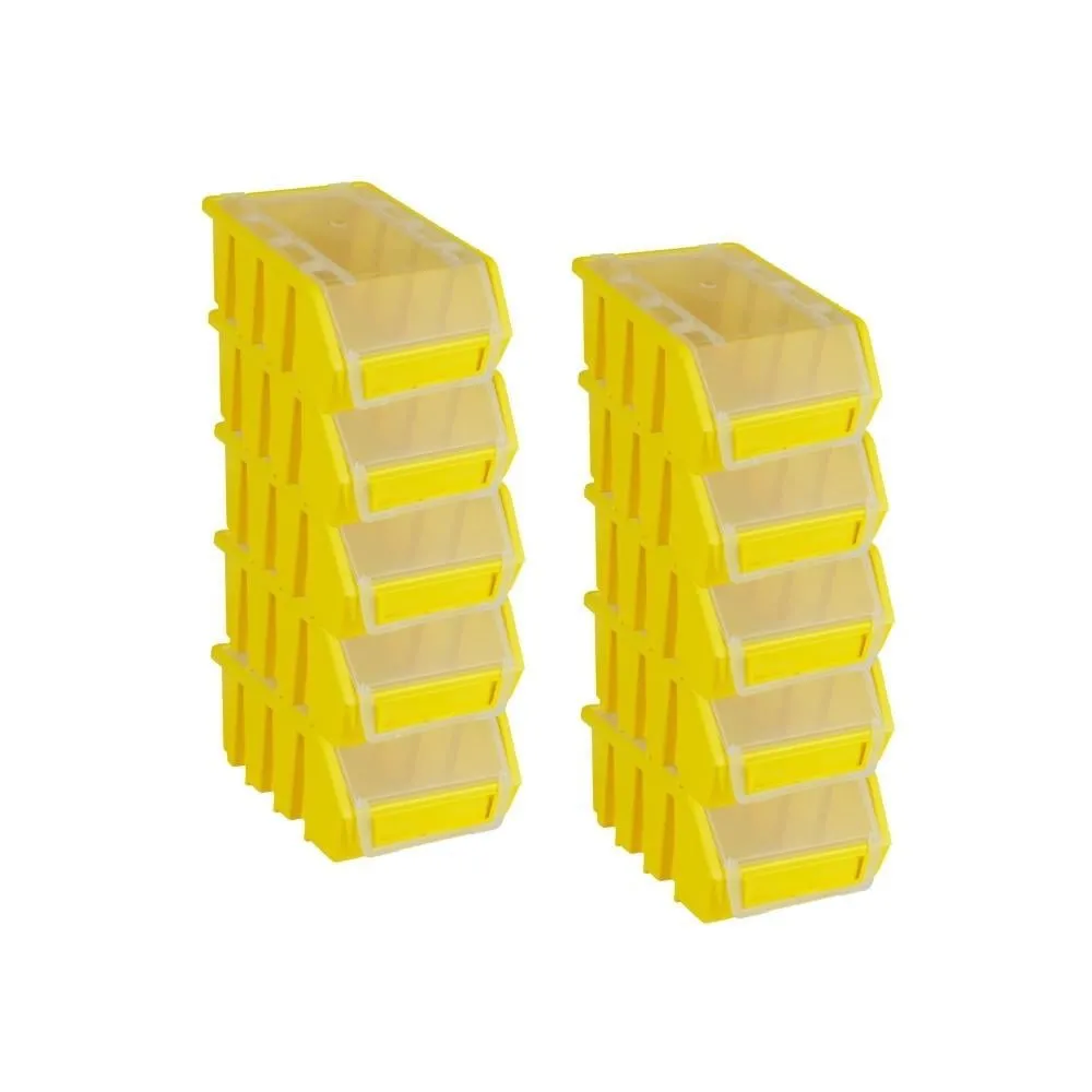 SuperSparSet 10x Sichtlagerbox 2 mit Deckel | HxBxT 7,5x11,6x16,1cm | Polypropylen | Gelb