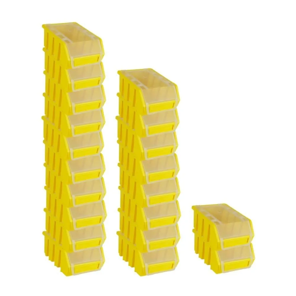 SuperSparSet 20x Sichtlagerbox 2 mit Deckel | HxBxT 7,5x11,6x16,1cm | Polypropylen | Gelb