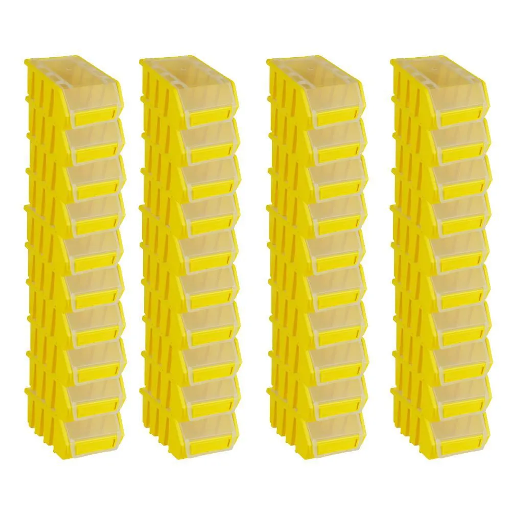 SuperSparSet 40x Sichtlagerbox 2 mit Deckel | HxBxT 7,5x11,6x16,1cm | Polypropylen | Gelb