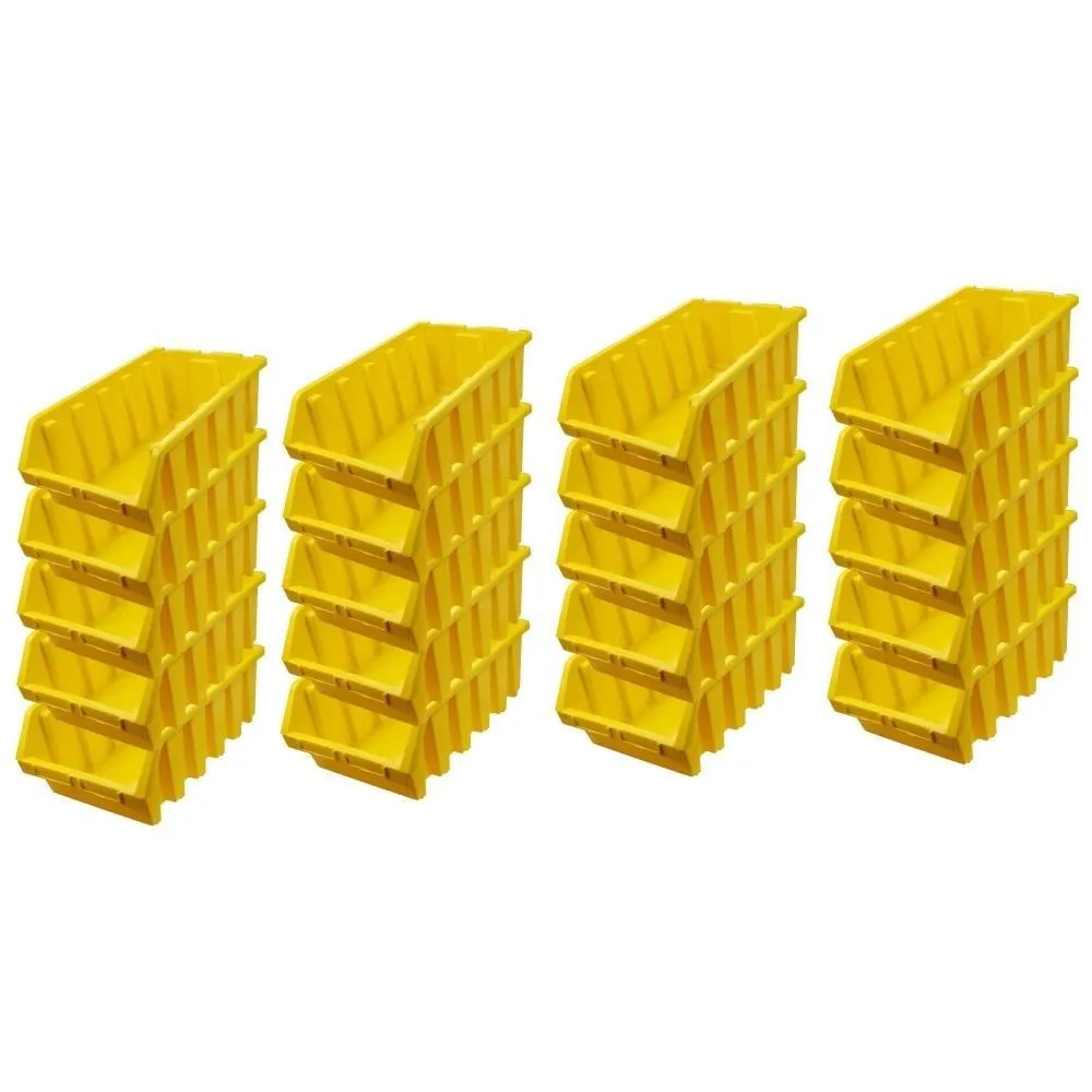 SuperSparSet 20x Sichtlagerbox 5 | HxBxT 18,7x33,3x50cm | Polypropylen | Gelb